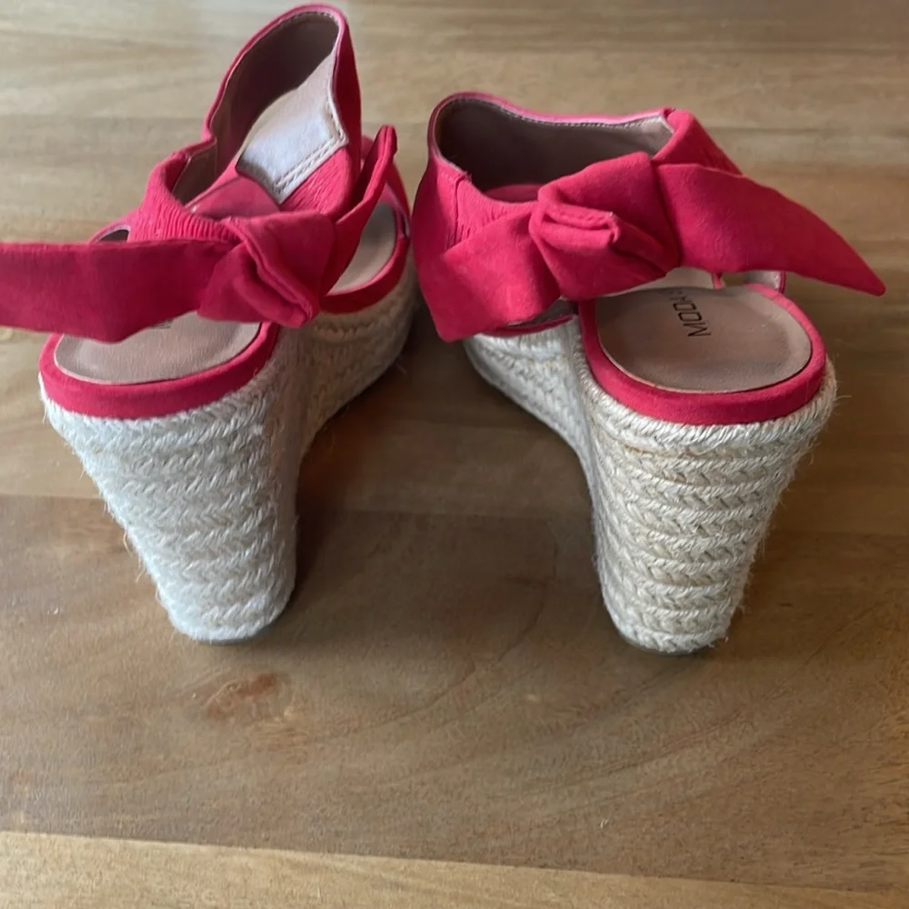 Moda Spana Red Woven Wedge Sandals Size 5.5